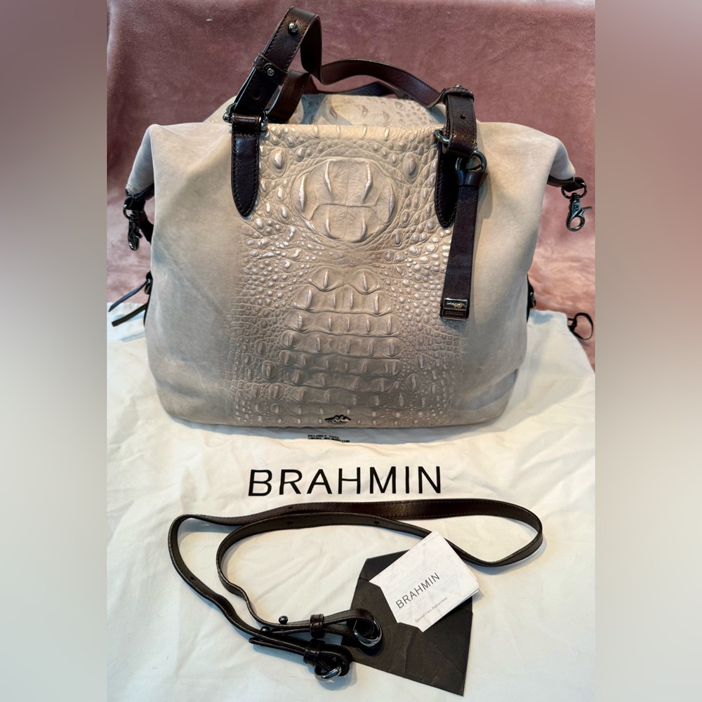 **SOLD** Brahmin Delaney Gold Wilmington Leather Tote Bag Handbag Crossbody EUC